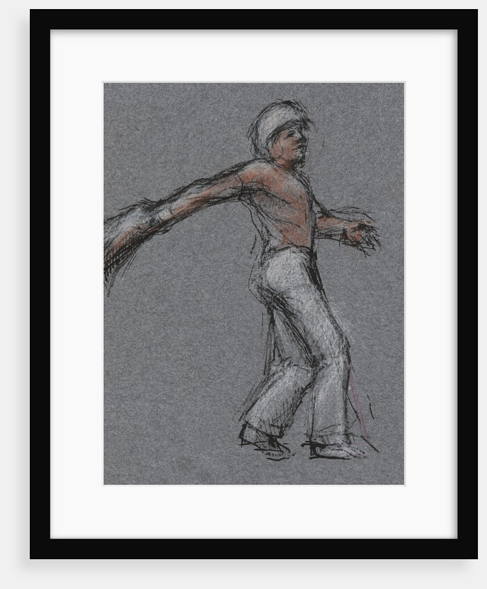 Illustration of a Jai Alai Player in Motion by Alexandra Day