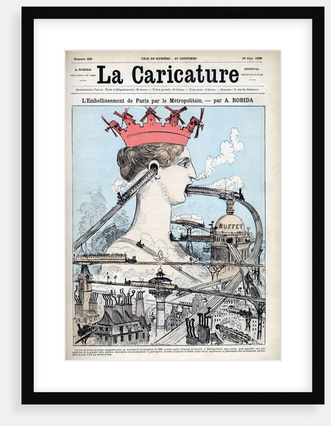 Illustration of Paris Marred by an Above-Ground Metro by Albert Robida