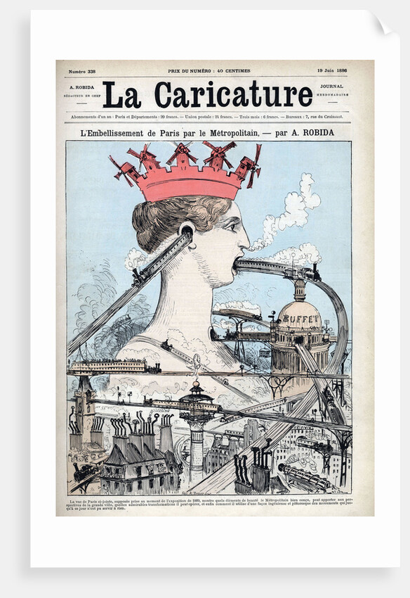 Illustration of Paris Marred by an Above-Ground Metro by Albert Robida