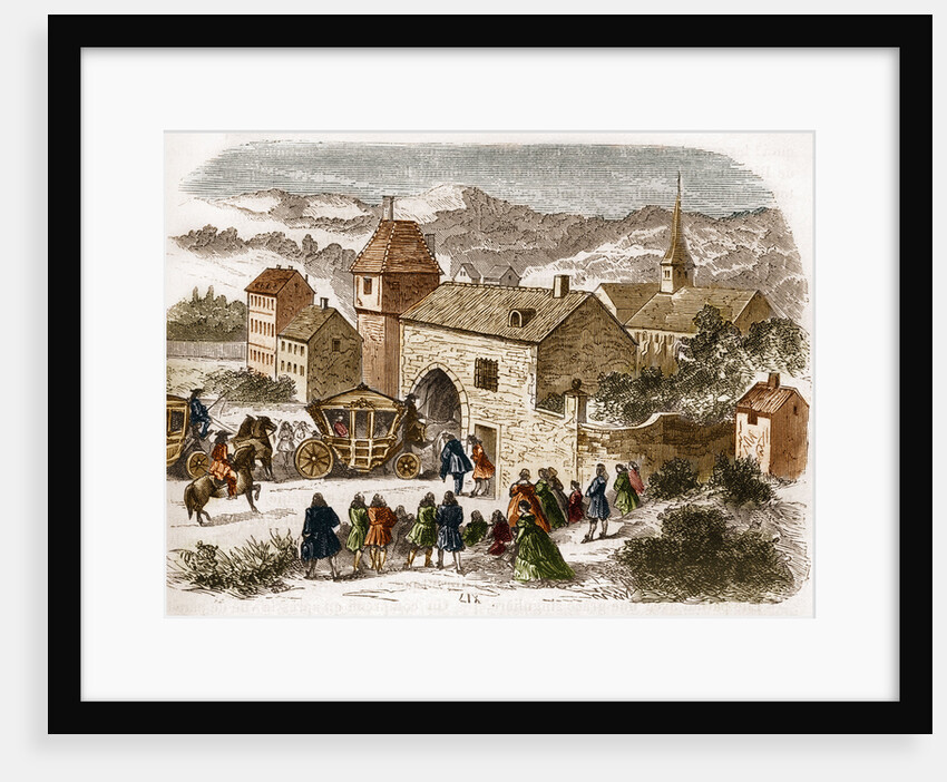 Illustration of Louis XIV Visiting His Mistress at Port-Royal by Anonymous