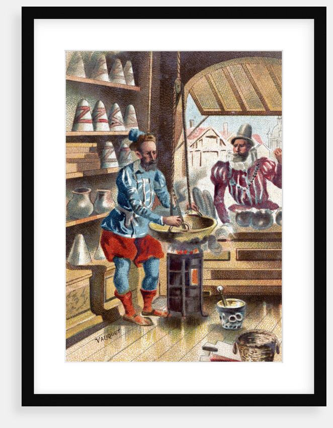 Illustration of an Early 17th-Century Apothecary by Anonymous