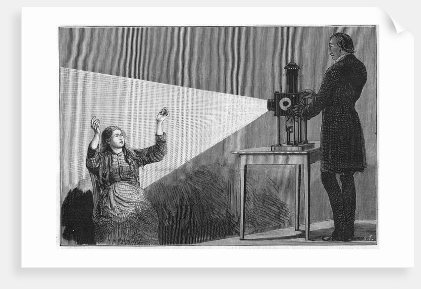 Illustration of Jean-Martin Charcot Using Light to Hypnotize a Patient by Anonymous