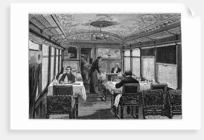Illustration of a Dining Car on the Orient Express by Anonymous