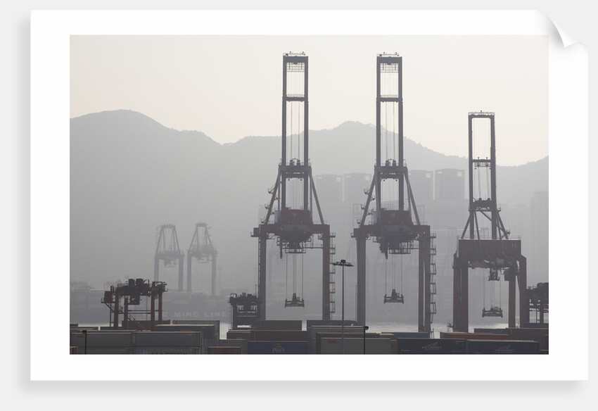 Cargo Cranes at Freight Terminal by Anonymous
