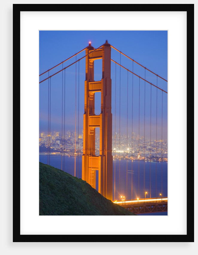 Tower of Golden Gate Bridge and San Francisco at Dusk by Anonymous