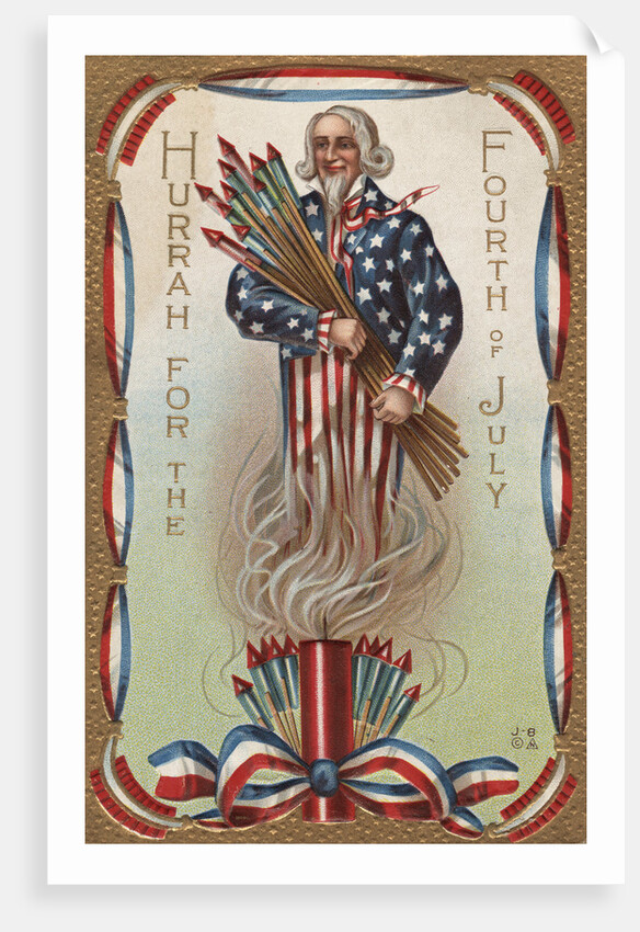 Hurrah for the Fourth of July Postcard by Anonymous