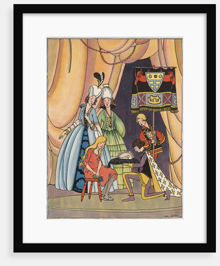 Illustration of the Prince with Cinderella's Glass Slipper by Lois Lenski