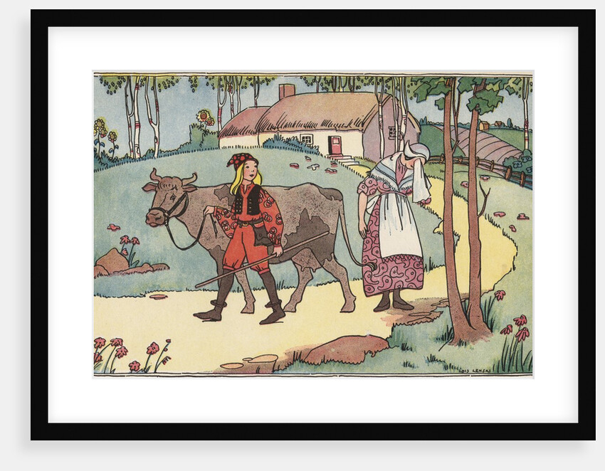 Illustration of Jack Leaving to Sell the Family Cow by Lois Lenski