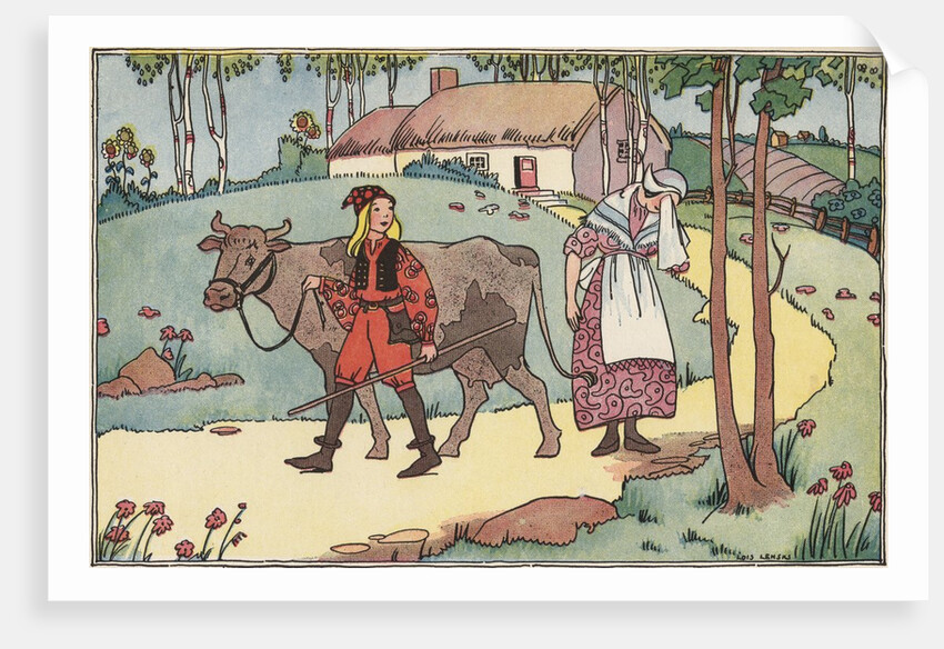 Illustration of Jack Leaving to Sell the Family Cow by Lois Lenski