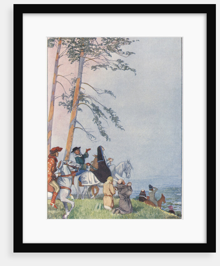 Illustration of the Pilgrim's First Sight of Canterbury by Honor C. Appleton
