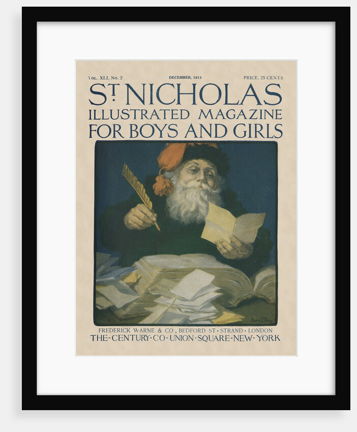 Illustration of Santa Claus Reading Letters by George T. Tobin