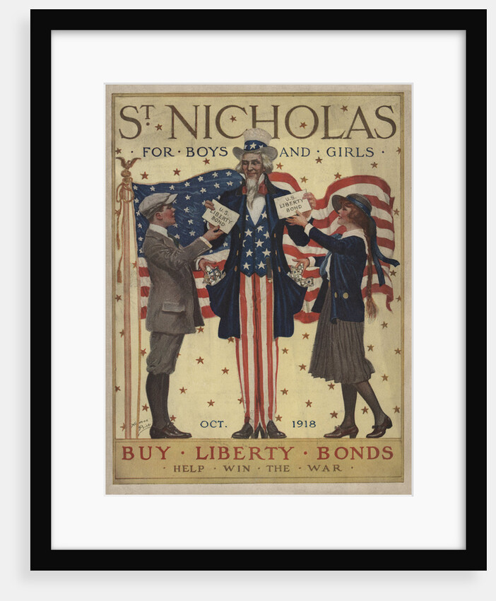 Illustration of Uncle Sam Handing Out Liberty Bonds by Norman Price