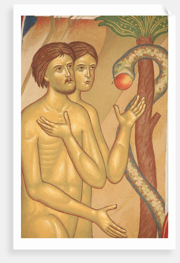 Adam and Eve Fresco at Monastery of Saint-Antoine-le-Grand by Anonymous