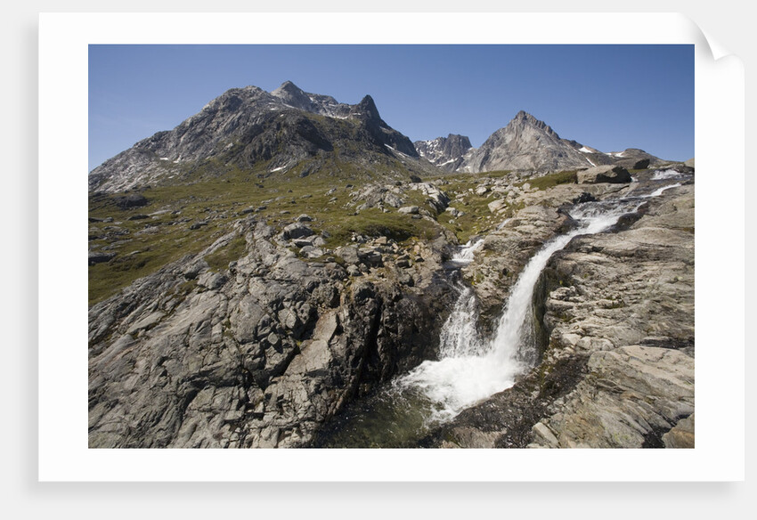 Waterfall and Mountain Landscape on Pamiagdluk Island by Anonymous