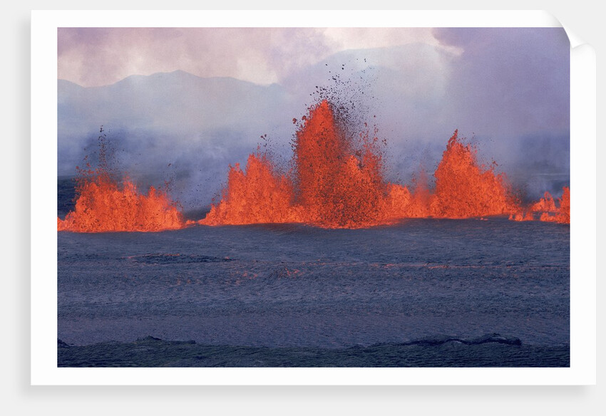Lava Fountain at Krafla Volcanic Eruption by Anonymous