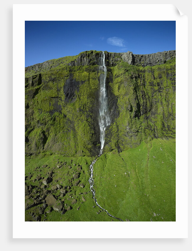 Drifandi Waterfall and Moss-Covered Cliff by Anonymous