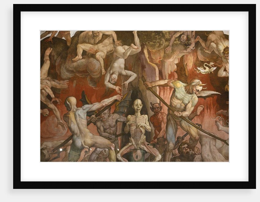 Detail of Hell from Last Judgment Fresco Cycle by Frederico Zuccaro and Giorgio Vasari