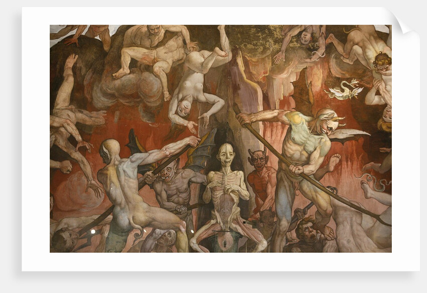 Detail of Hell from Last Judgment Fresco Cycle by Frederico Zuccaro and Giorgio Vasari