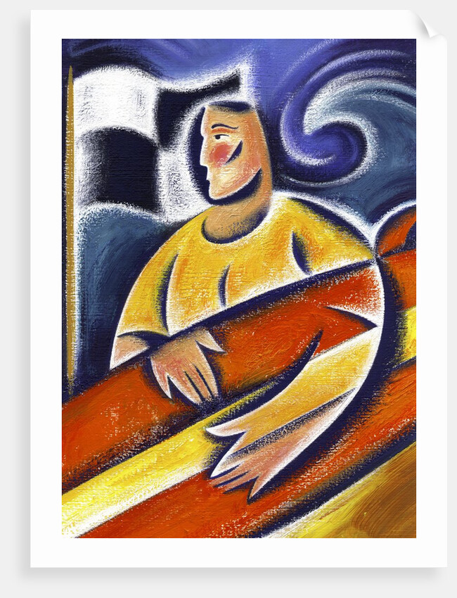 Man Carrying Surfboard by Anonymous