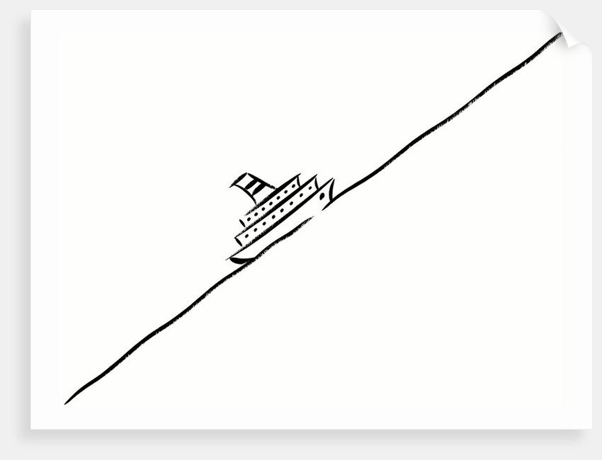 Ship on Diagonal Sea by Anonymous