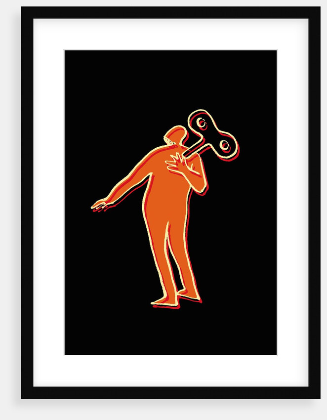 Windup Man Trying to Reach His Control by Anonymous