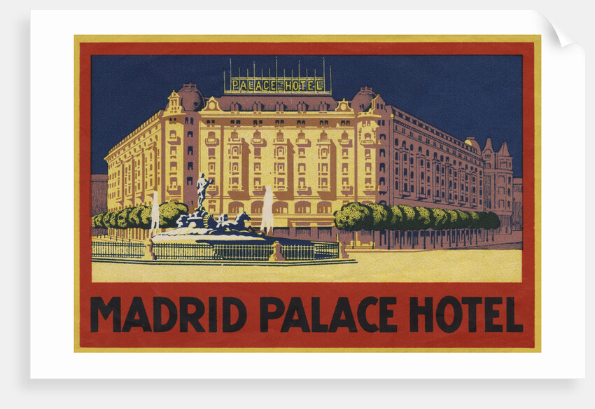 Madrid Palace Hotel Luggage Label by Anonymous