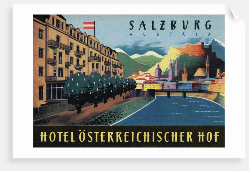 Hotel Osterreichischer Salzburg Luggage Label by Anonymous