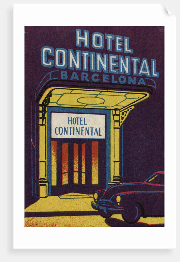 Hotel Continental Barcelona Luggage Label by Anonymous