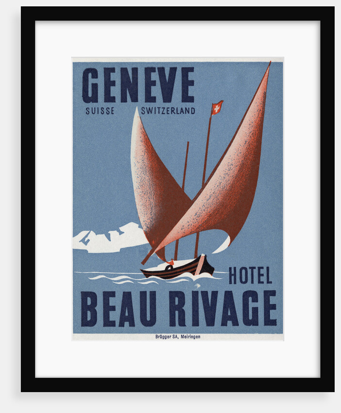 Beau Rivage Hotel Geneve Luggage Label by Anonymous