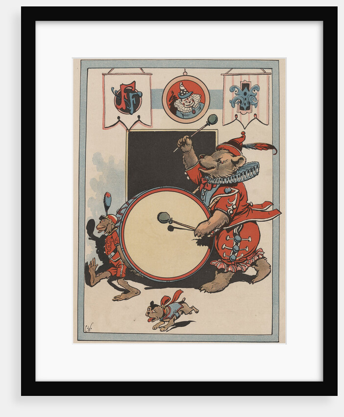 Illustration of a Circus Bear Playing a Drum by Constance White