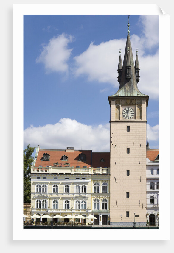 Cafe and Clock Tower by Anonymous