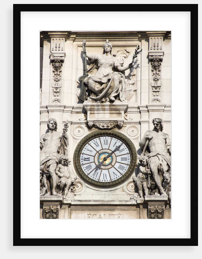Clock on Facade of Notre Dame Cathedral by Anonymous