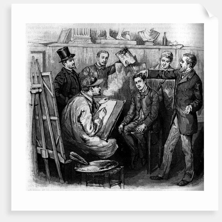 Illustration of a Demonstration of Phrenology by Anonymous