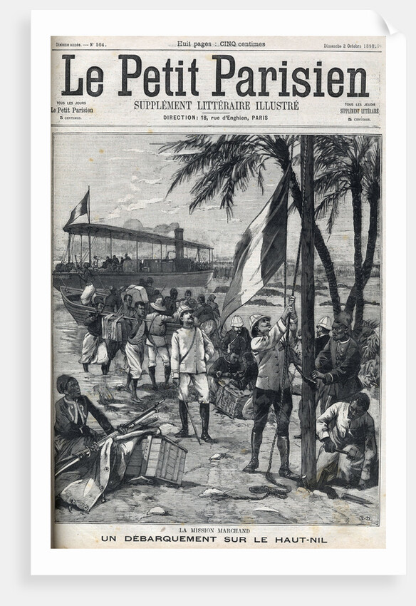 Illustration of Jean-Baptiste Marchand on the Upper Nile by Anonymous