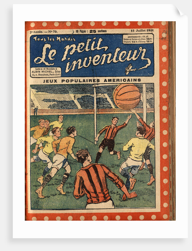 Illustration of Boys Playing Cage Ball by Anonymous