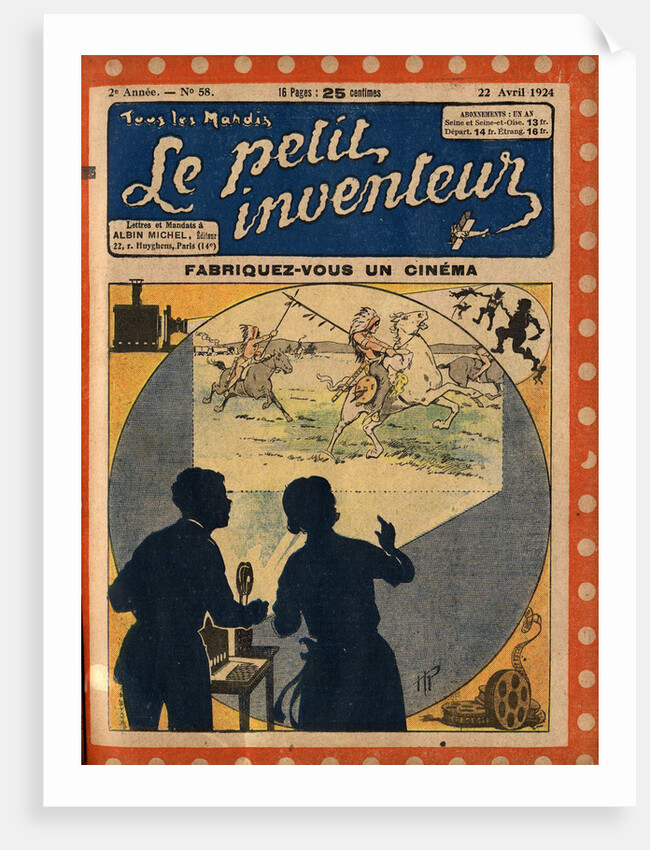 Illustration of Children with a Film Projector by Anonymous