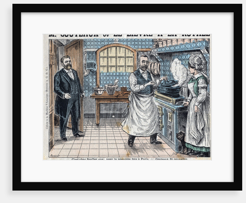 Illustration of Aristide Couteaux Cooking Lievre a la Royale by Anonymous