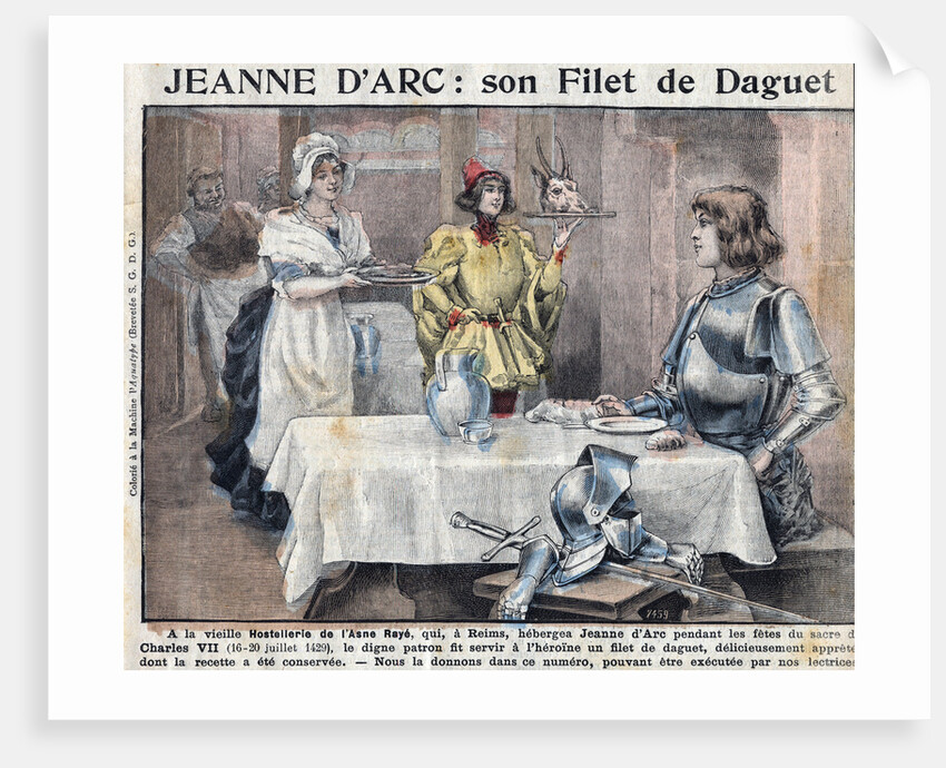 Illustration of Joan of Arc Being Served Filet of Stag by Anonymous
