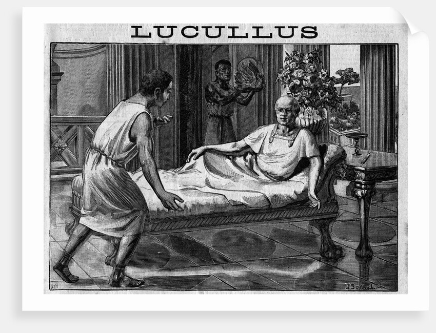 Illustration of Lucius Licinius Lucullus Ordering a Lavish Meal by Anonymous