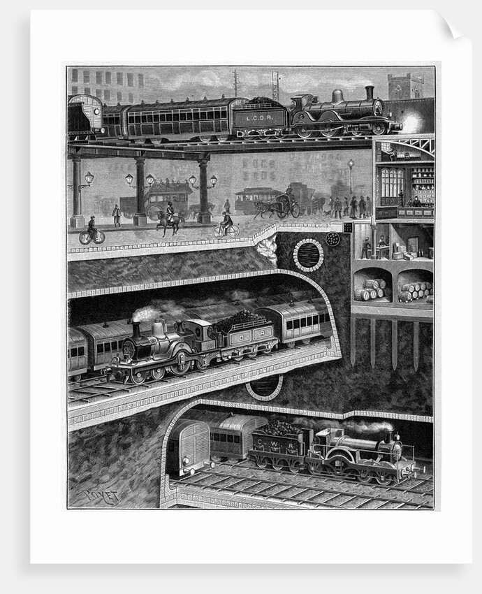 Illustration of Railway Transport in London by Anonymous