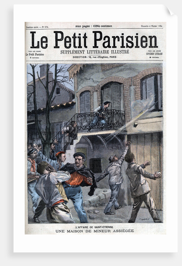 Illustration of a Besieged Miner's House in St.-Etienne by Anonymous