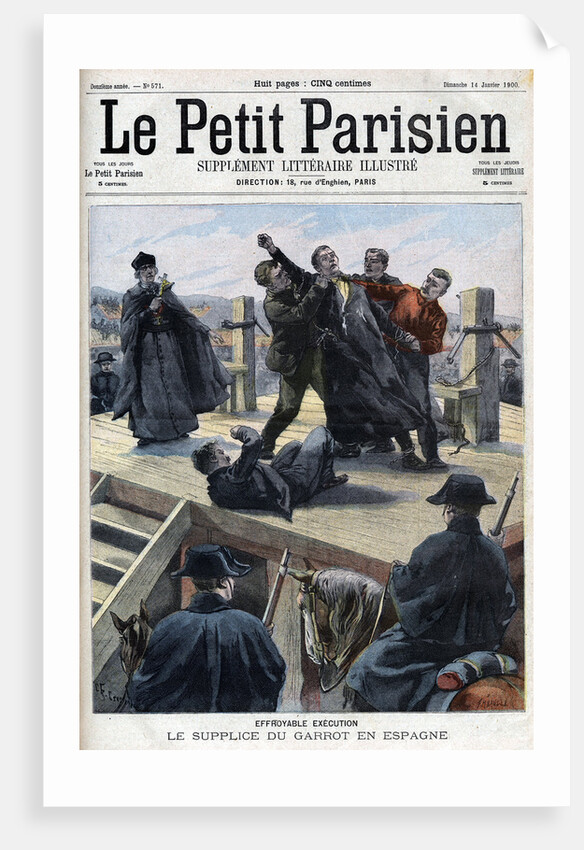 Illustration of an Execution by Garroting in Spain by Anonymous