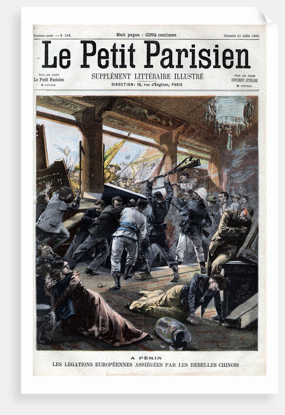 Illustration of European Legations Attacked by Chinese Rebels in Peking by Anonymous