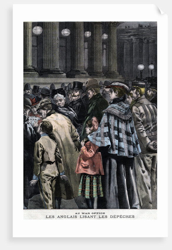Illustration of British Citizens Reading Dispatches on the Boer War by Anonymous