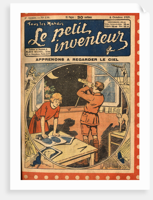 Illustration of Children Learning About Astronomy by Anonymous