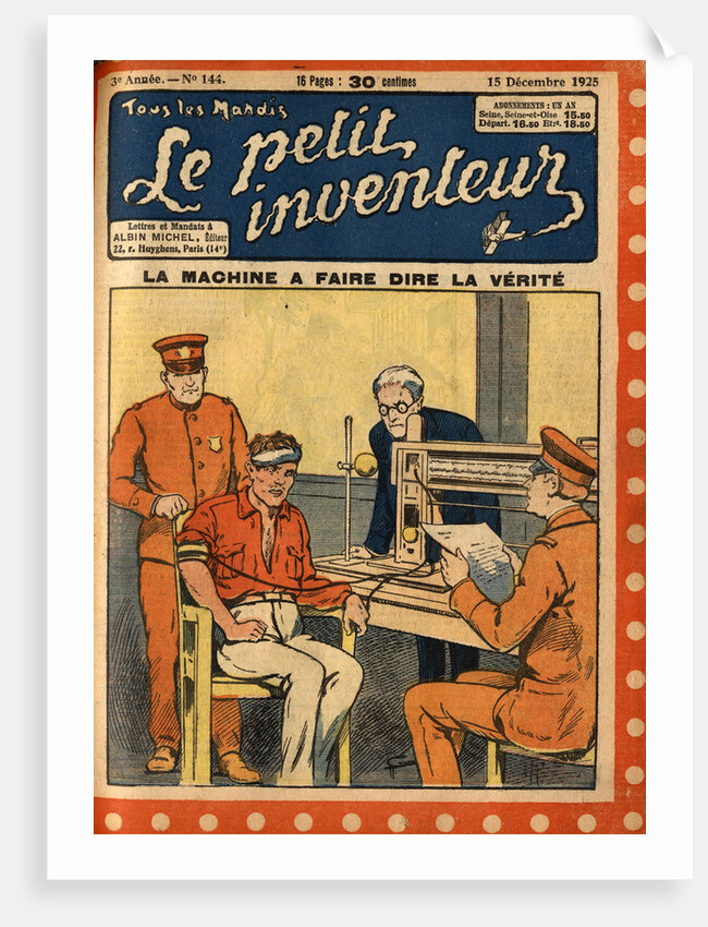 Illustration of Man Taking a Polygraph Test by Anonymous