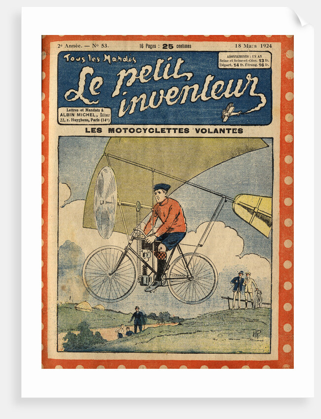 Illustration of a Flying Bicycle by Anonymous