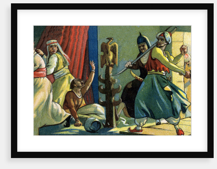 Illustration of Muhammad Destroying Idols at the Kaaba in Mecca by Anonymous