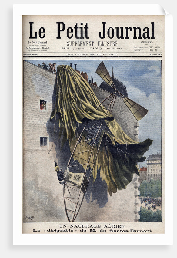 Illustration of an Airship Accident in Paris by Anonymous