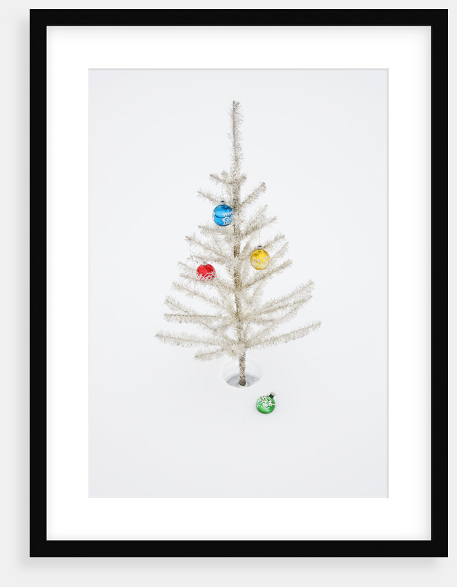 White Christmas Tree in Snow by Anonymous